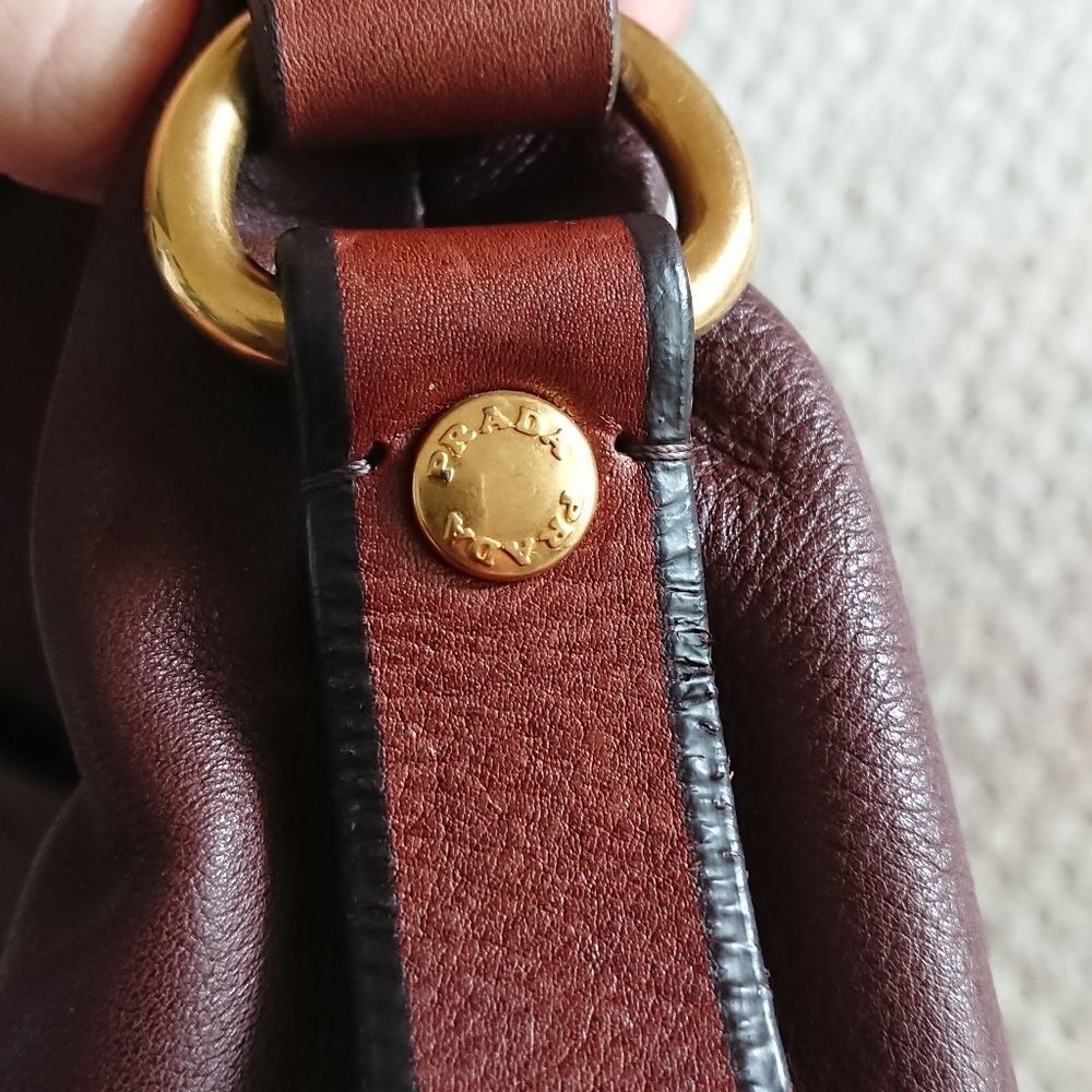 PRADA coffee brown calfskin Hobo Bag - Picture 8 of 14